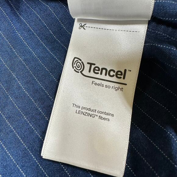 Scotch & Soda NWT Indigo Tencel Striped Men's Button Up Shirt Size XXL Soft Cozy - Picture 9 of 12